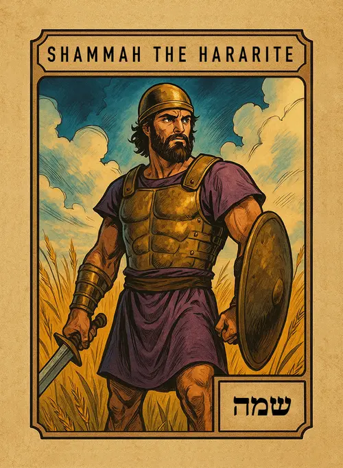 Shammah the Hararite, full-color illustration from David's Mighty Men